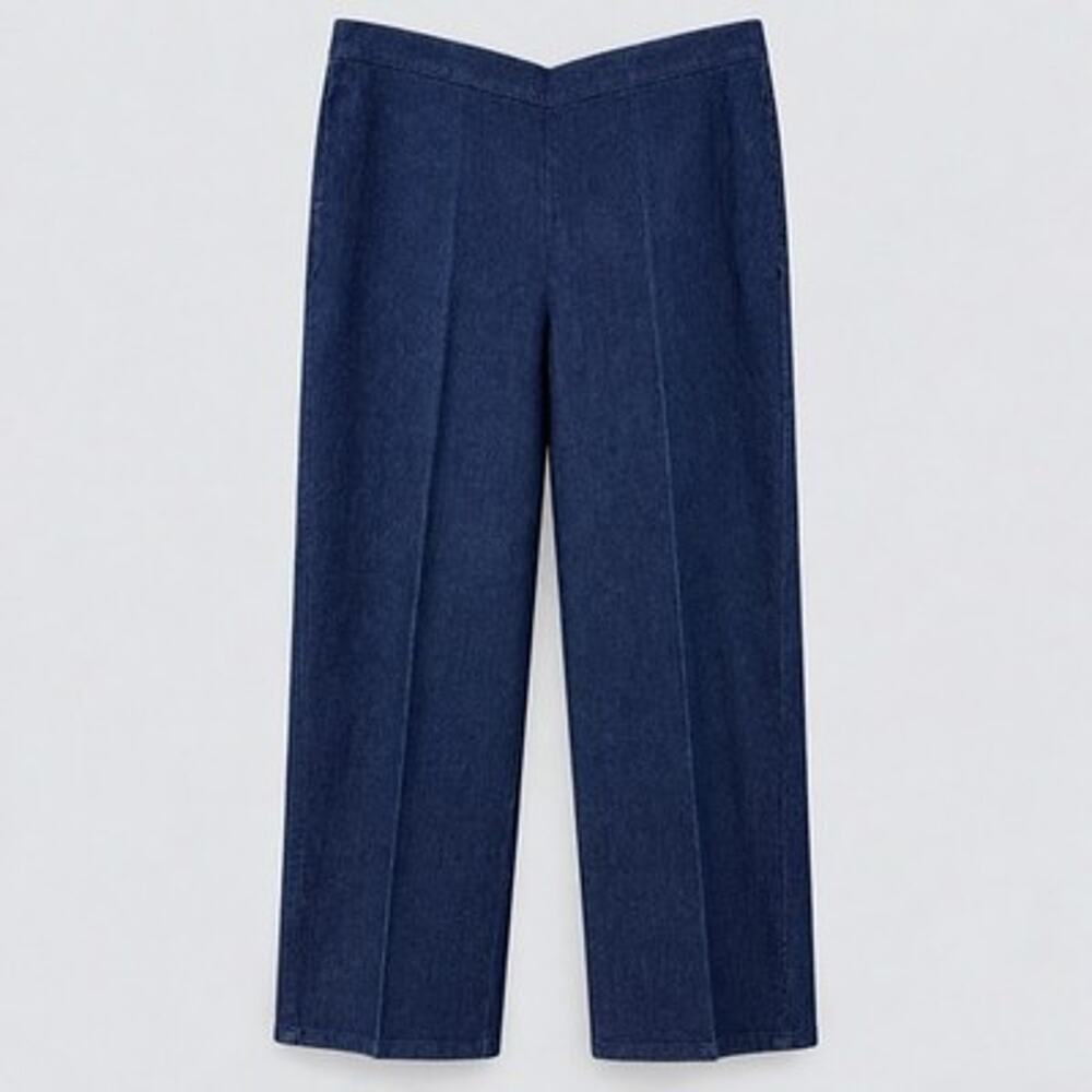 Alfred Dunner Petite Classic Fit Pants 12P Dark Denim Straight Leg Comfort NWT